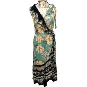 FARM Rio | Dresses | Farm Rio Green Monstera Embroidered Linen Midi Dress |  Poshmark